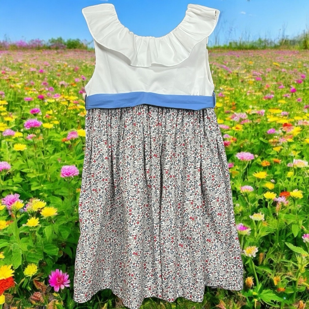 Bella Bliss Girls Summer Dress‎ Size 10 Floral Ruffle Bow Dressy Boutique